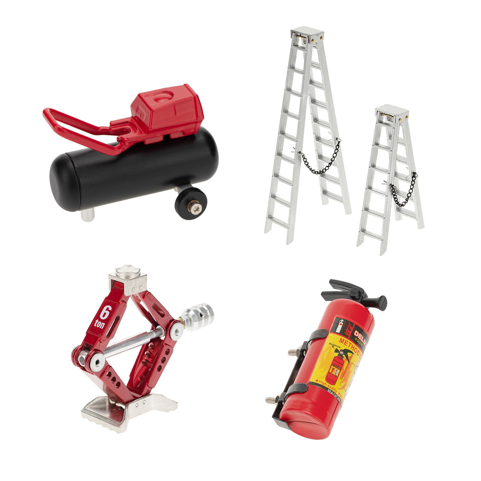 Model Car Fire Extinguisher Ladder Scissor Jack Air Pump for 1:10 RC Crawler