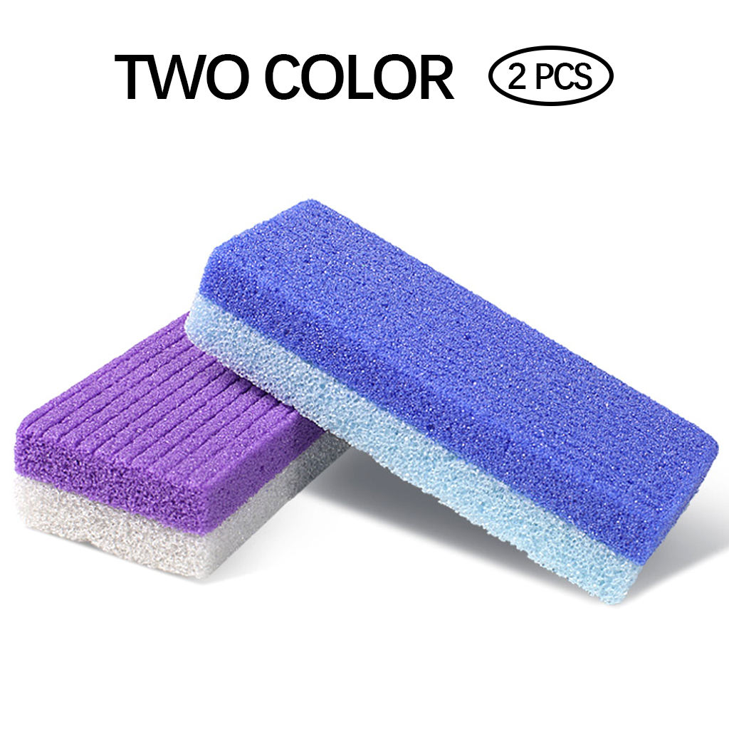 2 Piece Foot Pumice Stone Disposable Sponge Comfortable Scrub Mini for Hands Pedicure Exfoliator Dead Skin Heels Elbows