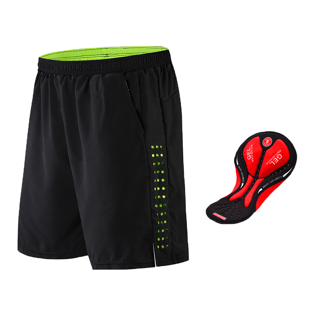 Mens Cycling Shorts with Pad MTB Breathable Shorts Padded Loose Bike Shorts Baggy Half Shorts with Pockets Liner Underwear