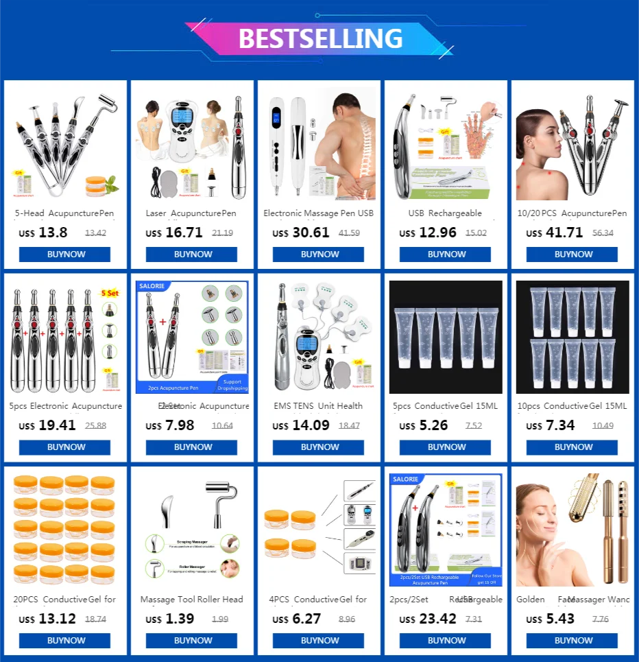 2020 Electronic Acupuncture Pen Electric Meridians Laser Therapy Heal Massage Pen Meridian Energy Pen Relief Pain Tools