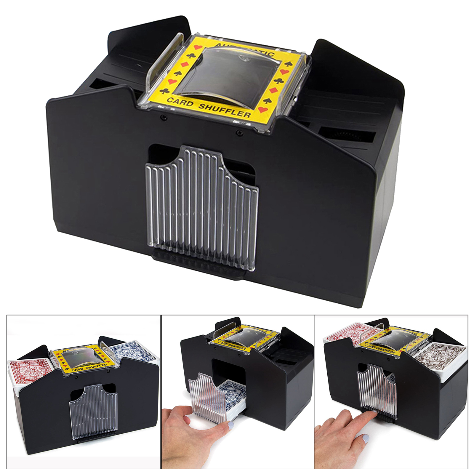 4-Deck Automatic Card Shuffler  Classic Poker Shuffling Battery Operat