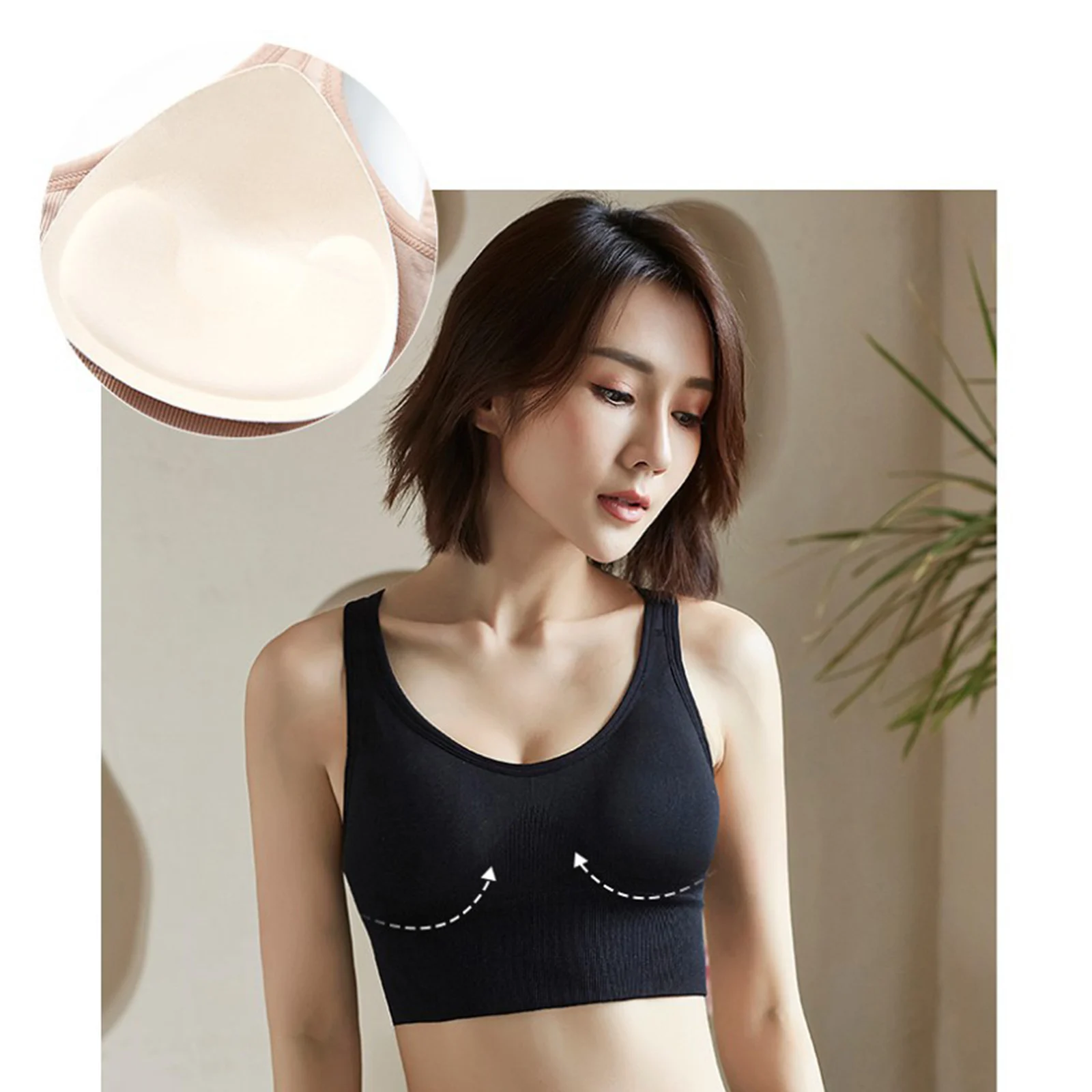 Womens Comfy Sports Bra Fitness Crop Top Vest Gym Jogging Underwear Gymwear