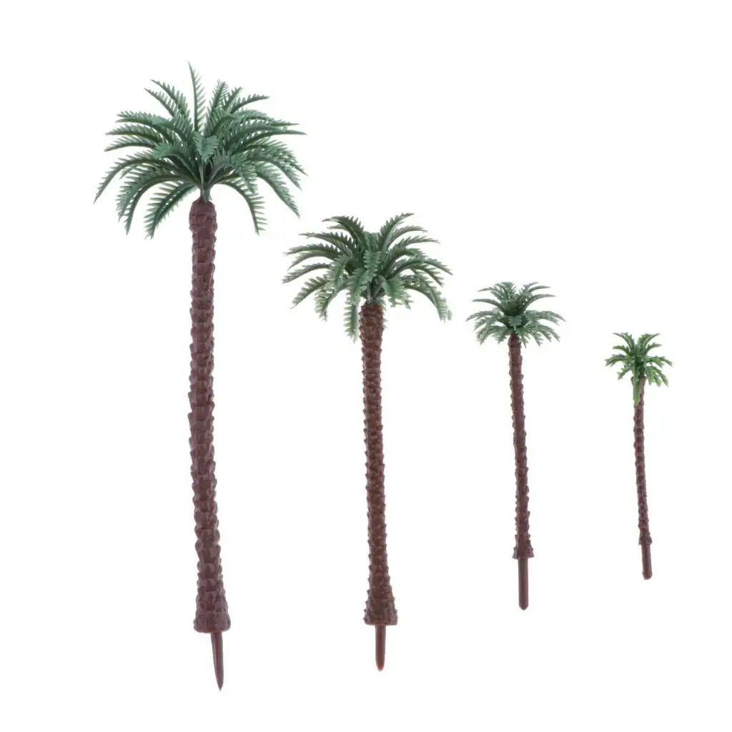 20pcs 2.2-5.1 inch Model Palm Tree, HO O N Z Gauge Diorama Park Garden Miniature
