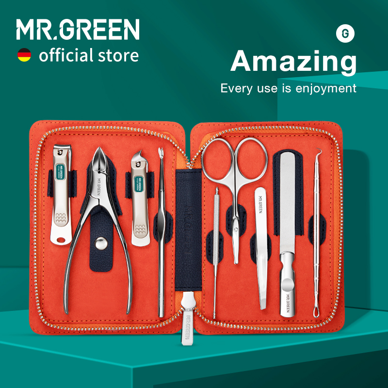 Best of MR.GREEN Manicure Set 9 In 1 Professional Practical Kit With Leather Case Stainless Steel Nail Clippers Personal Care Tool Reviews & Tips