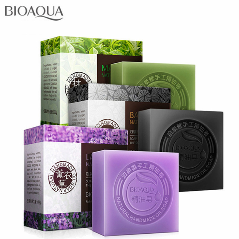 Best of BIOAQUA Natural Plant Essential Oil Handmade Soap Whitening Moisturizing Remove Acne Clean Bath Soap Bamboo Charcoal Soap 100g Reviews & Tips