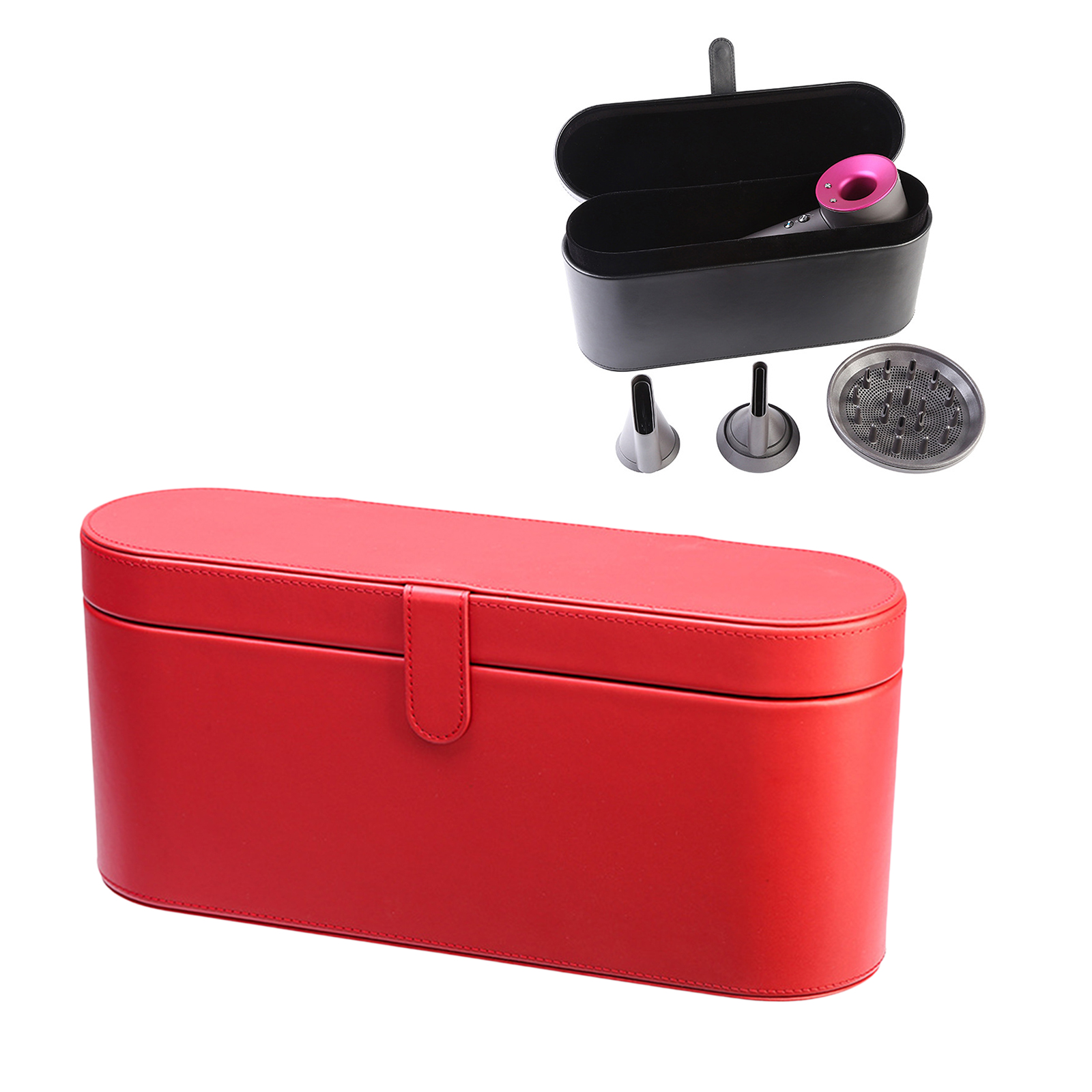 Portable PU Leather Hair Dryer Storage Box for Dyson Supersonic Hairdryer Compatible Hot Air Brush Accessories Organizer Bags