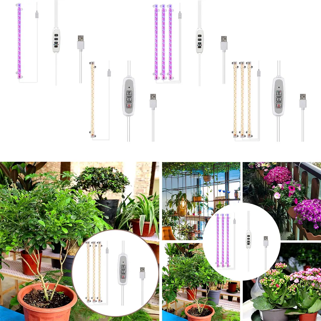 LED Plant Grow Light Auto On / Off Timer Sunlike Sunlight Plant Growth Lamp for Garden Gardening Hydroponics Succulent