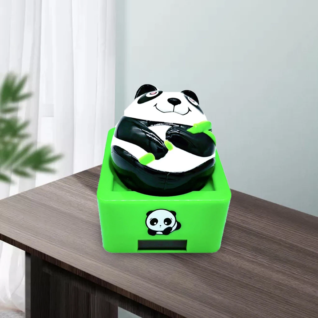 Solar Power Shaking Figure Solar Swinging Panda Car Decoration Car Interior Home Desk Ornament Birthday Gift