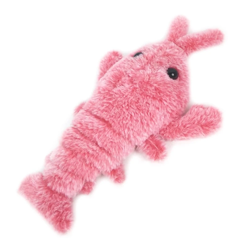 Electric Moving Cat Kickers Lobster Toy Realistic Wiggle Shrimp Plush Interactive Toys for Cats and Dogs Washable Cover