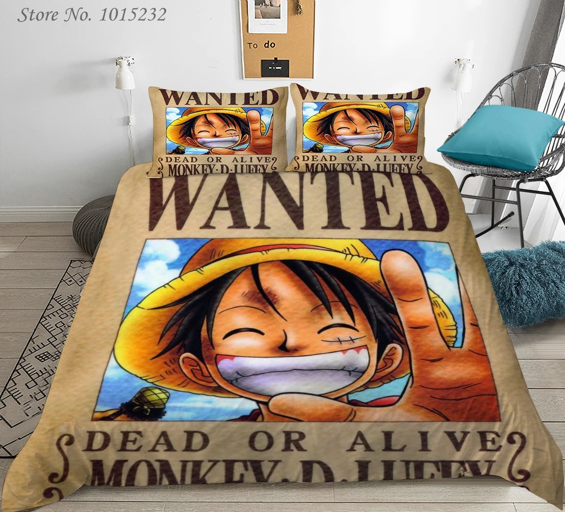 Fashion One Piece Luffy 3D Printed Bedding Set Duvet Covers Pillowcases Comforter Bedding Set Bedclothes Bed Linen 03