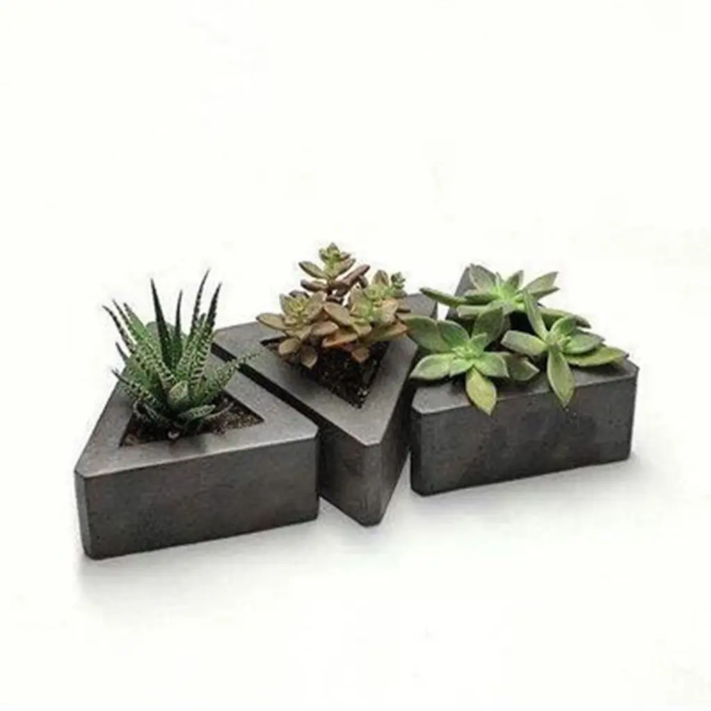 Creative Triangle Vase Concrete Planter Mold Handmade Craft Home Decoration Geometry Cement Flowerpot molds
