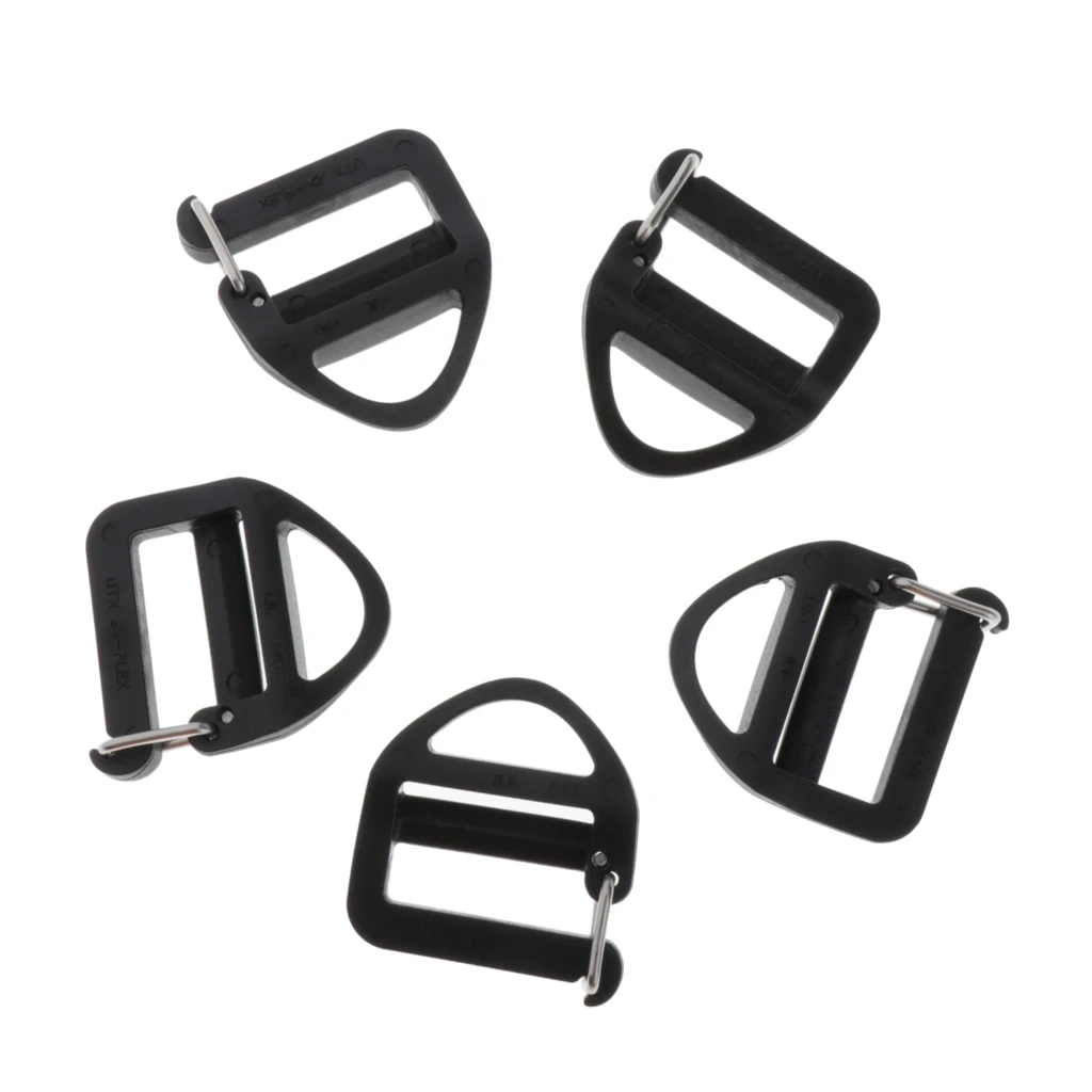 5 Pack Adjustable Ladder Lock Slider Webbing Buckles for Clothing Belts 20mm 