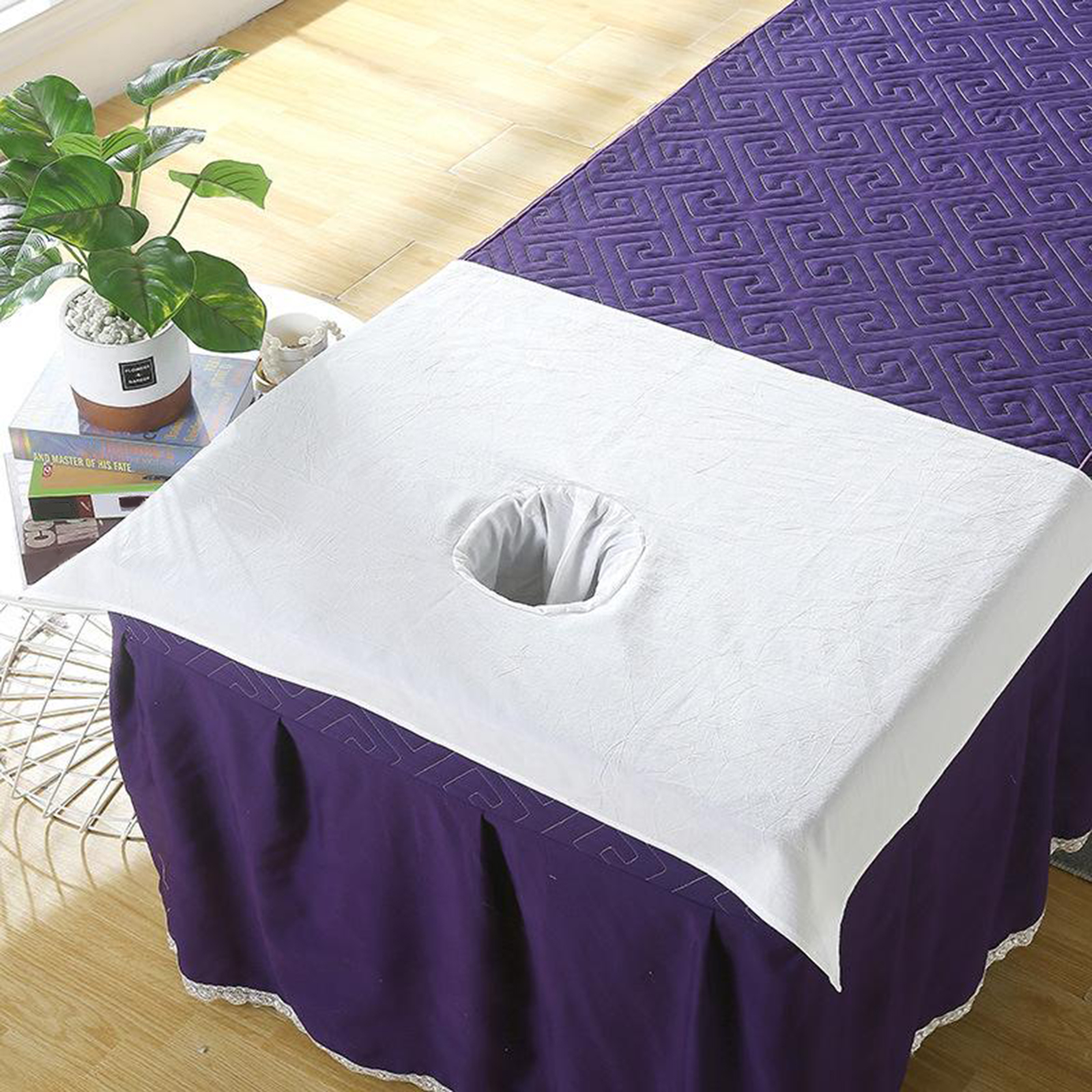 Description Picture 3 of itemPure Cotton SPA Half Massage Table Sheet Beauty Bed Face Hole Towel 50*70cm Anti-Oil Bed Pillow Towel Cover for Massage Salon