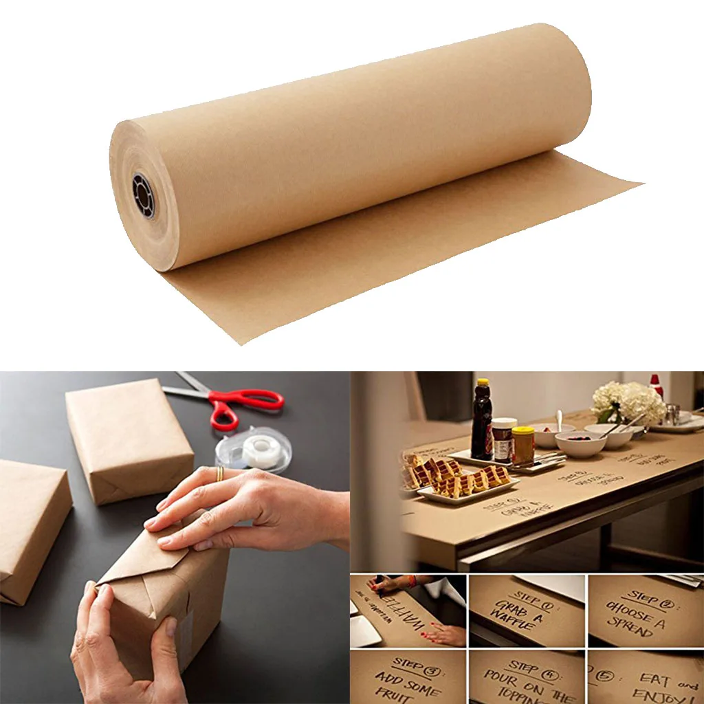 Kraft Paper Roll 30 Meters Brown Mega Roll - Natural Recycled Material - Perfect