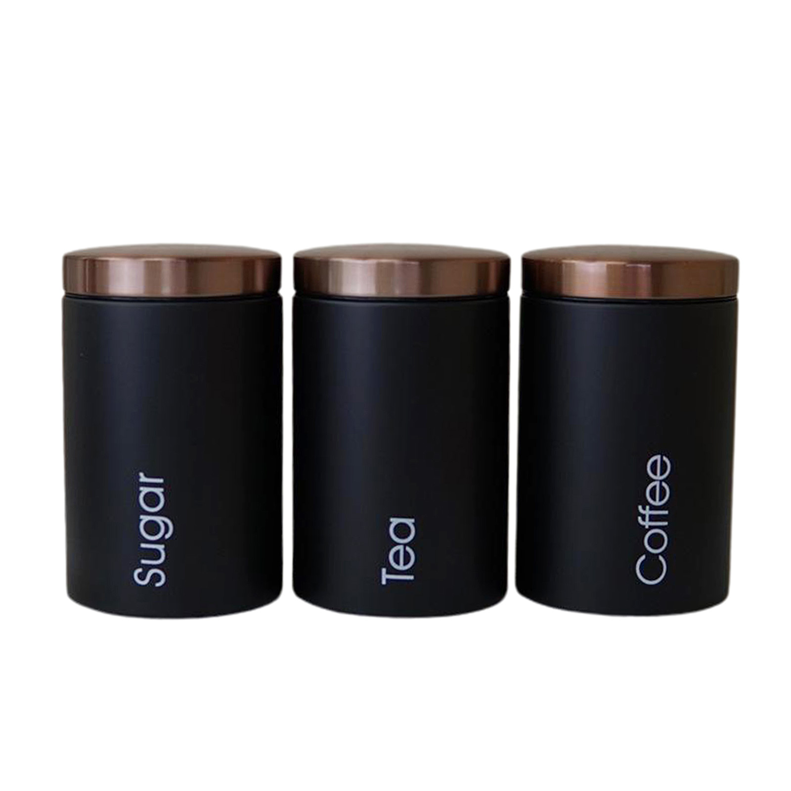 3pcs Metals Canisters Sets for Kitchen, Tea, Coffee, Food Storage, Canister in Galvanized SteelHome Decor Accents