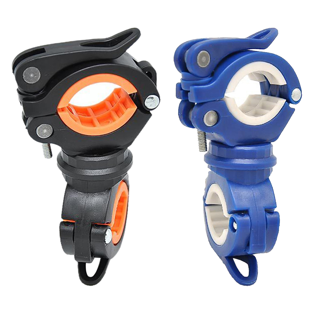 360° Rotation Bicycle Flashlight Mount Holder Handlebar Seatpost Cycling Quick Release LED Light Mounting Holder Clip Clamps