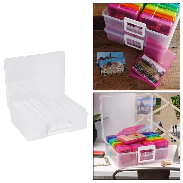 Large Photo Storage Box Embellishment Keeper Transparent 16 Inner Photo  Cases Lightweight Containers Box for Photos Scrapbook