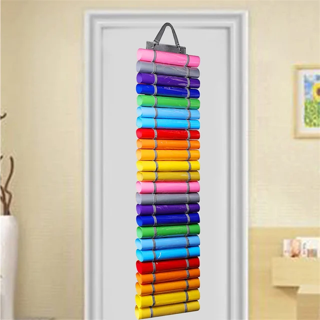 48 Compartments Vinyl Roll Storage Organizer For Wall Mount Hanging Closet  Over the Door Room Organizers for Cricut Accessories - AliExpress