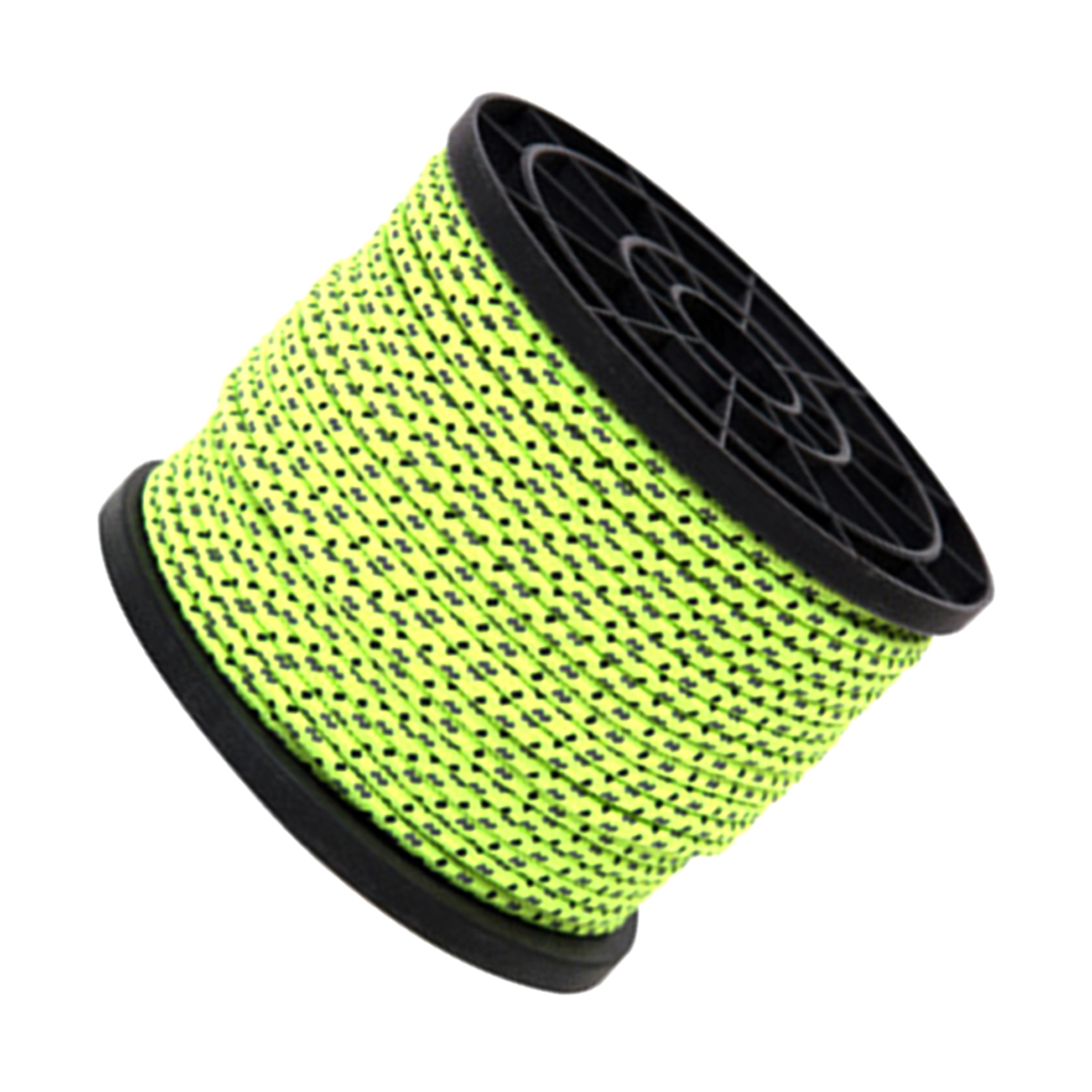 MagiDeal 4mm 50m Outdoor Reflective Camping Awning Cord Paracord Tent Reel Roll Guy Rope Line for camping Tent Awning Canopy