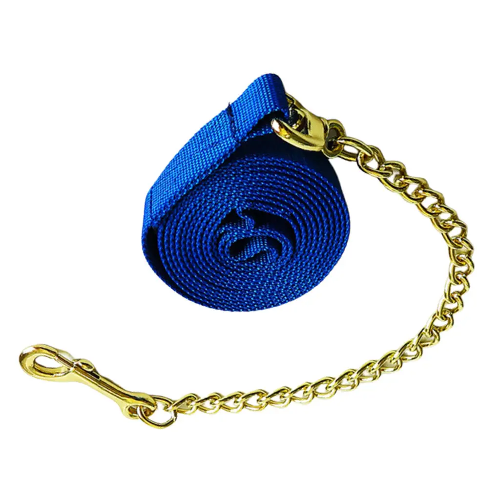Brass Hand Strap Chain with Braided Halter with Adjustable Equestrian Rein