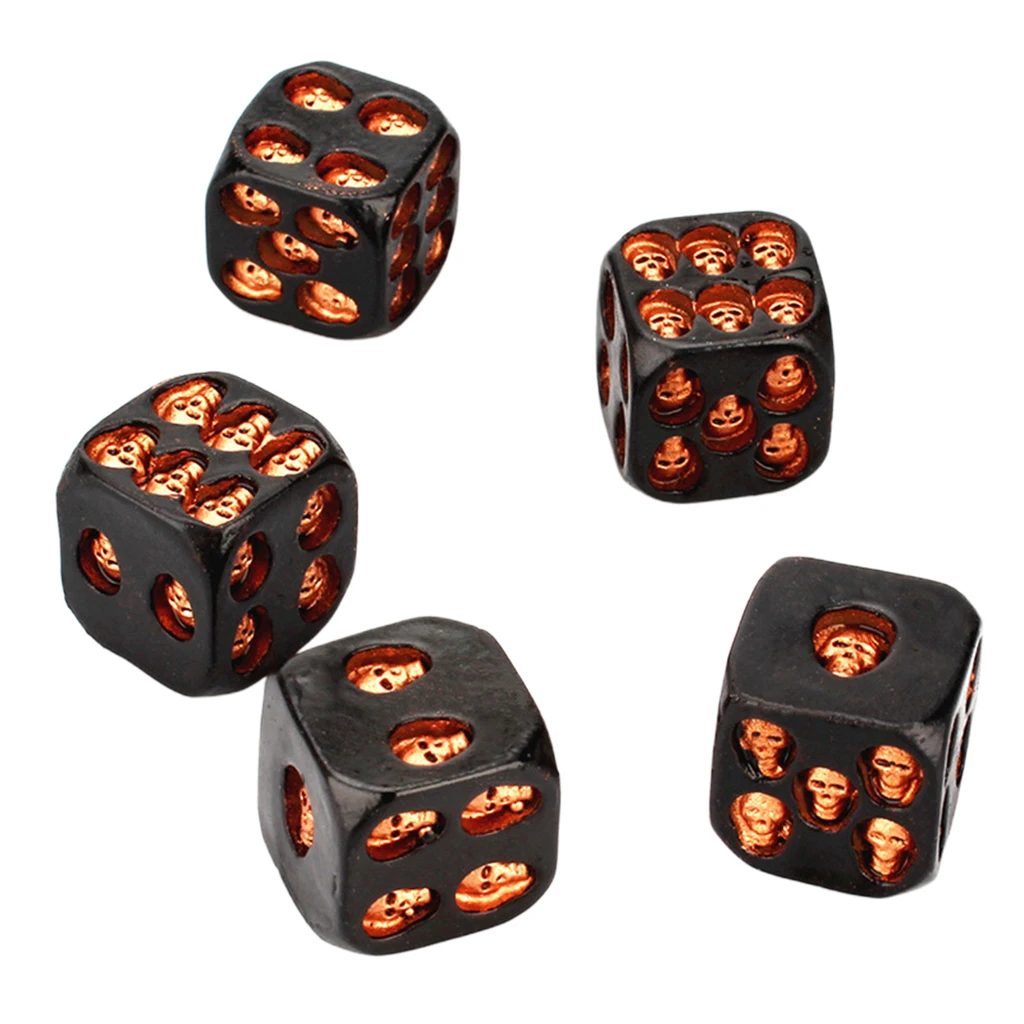 5pcs Party Cool Skull Dice 6-Sided KTV Party Entertainment Pool Leisure Toys Props Game Dice DND Dice