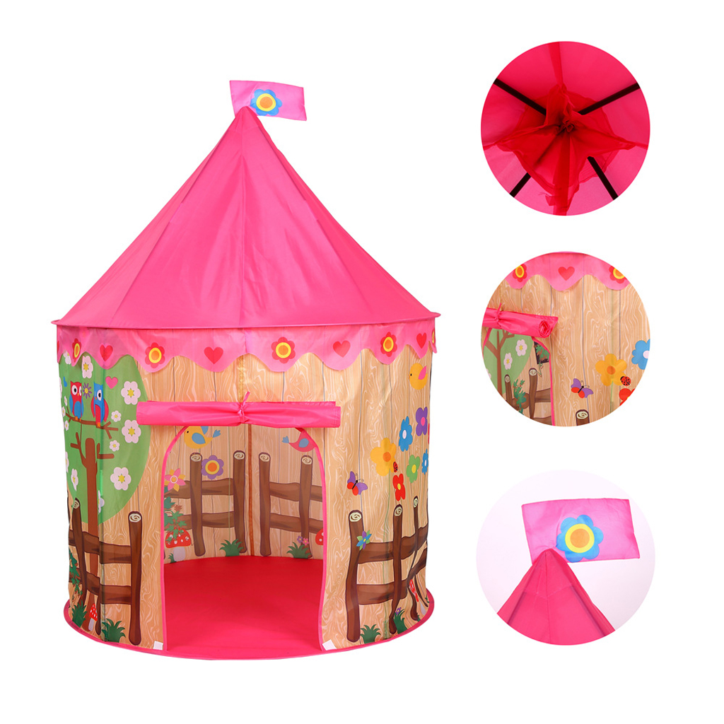 Foldable Prince Flowers Play Tent Playhouse Castle for Kids Girls