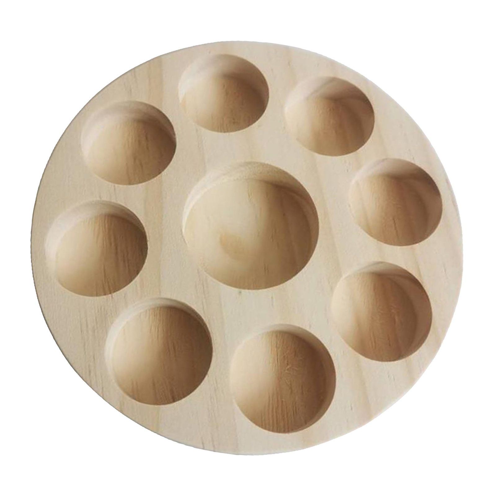 Round Wooden Essential Oil Display Stand Rack Container Cosmetic Storage