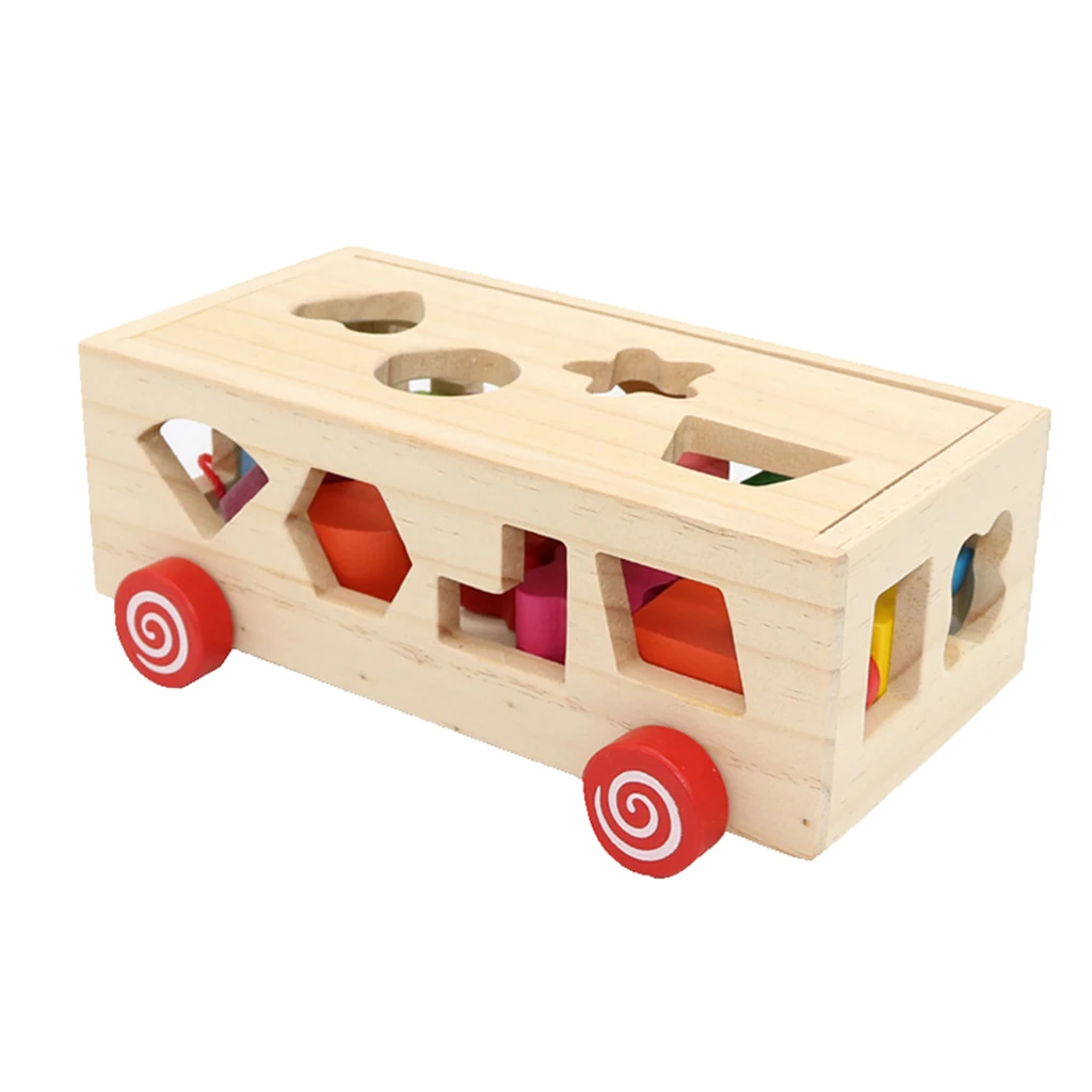 Wood Shape Sorter Block Sorting Learning Toys Motor Skill Game for 2 3 Years Old Kids Gift