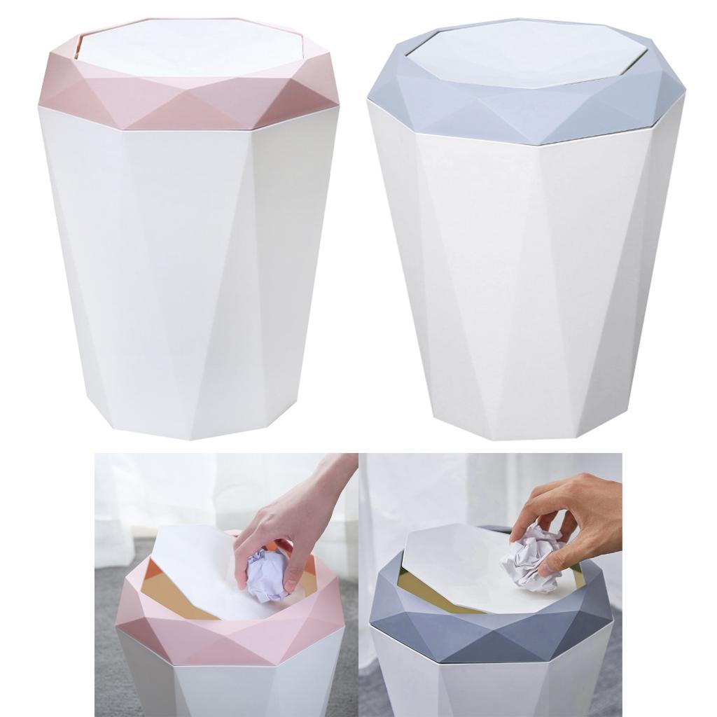 Trash Can with Lid, Trash Bin Trash with Swing Top Lid 12 L Bathroom Trash Can