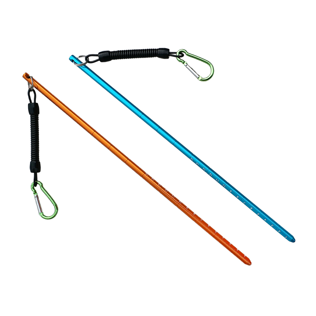 2Pcs 34 cm / 13.4 inch Ultra- light Aluminum Alloy Scuba Diving Underwater Lobster Stick Pointer Rod with Bolt Snap Clip