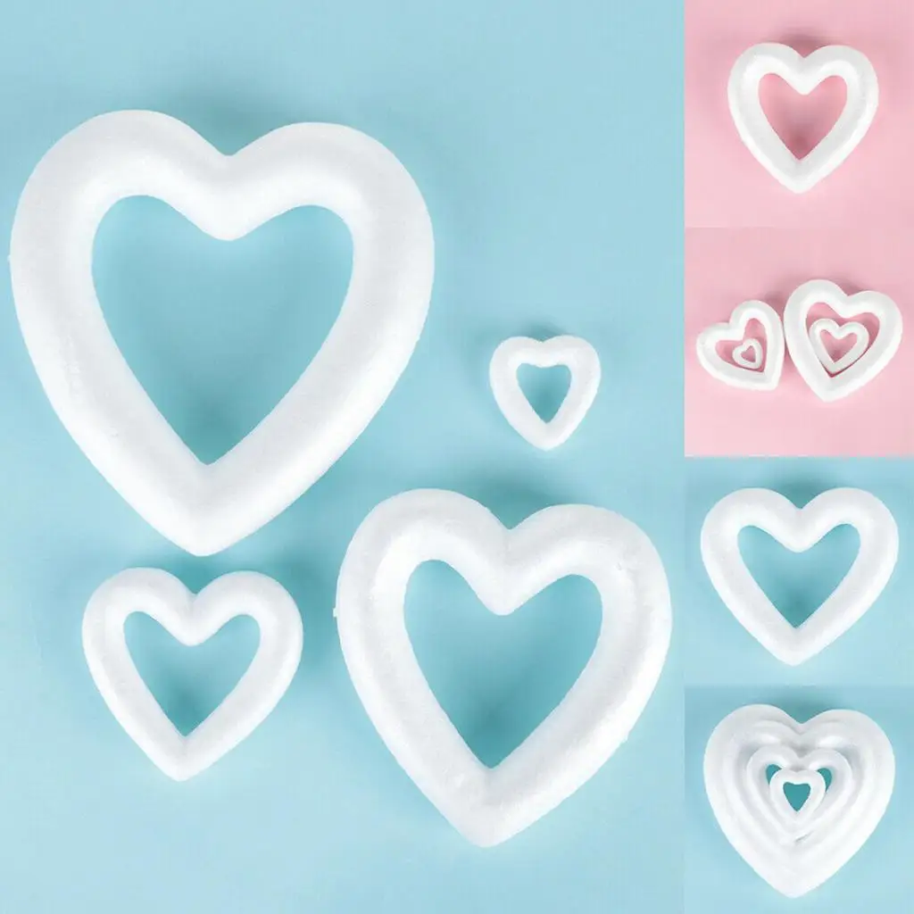 Craft Decorations Styrofoam Shapes Craft Children Polystyrene Heart Ring 13.5cm 