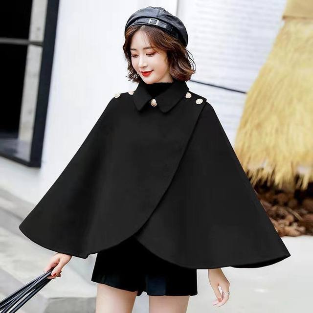 ZANZEA-Poncho con capa de doble botonadura para mujer, abrigo con cuello de  solapa, chaqueta lisa, prendas de vestir informales, Otoño, 2023 -  AliExpress