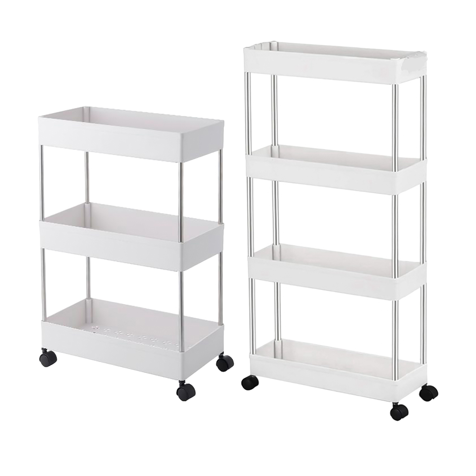 Bathroom Storage Rack Cabinet Living Room Shelf Home Furniture Fruits Movable Wheels Shelf