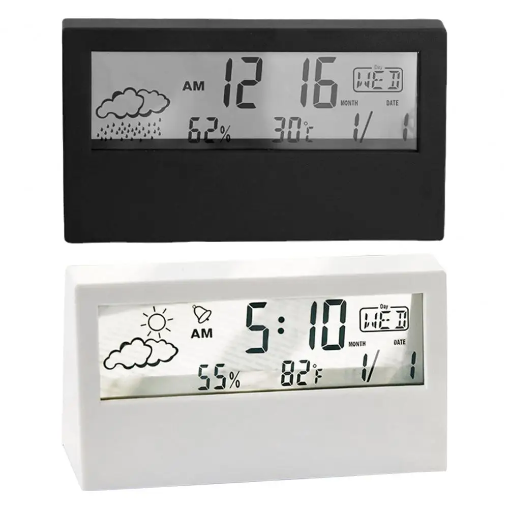 Iiloens véhicule Electronic Ventouse Digital Clock C Digital LCD Transparent thermomètres 