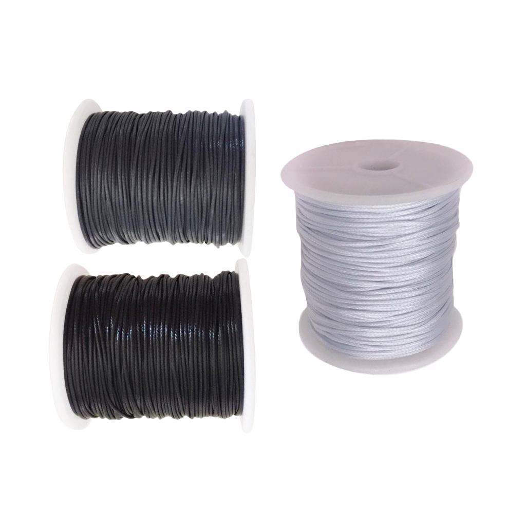 3 Rolls of 80 Meters Waxed Nylon Cord String for DIY Jewelry Making Necklace Bracelet Earrings Thread for Handmade Crafts 1mm