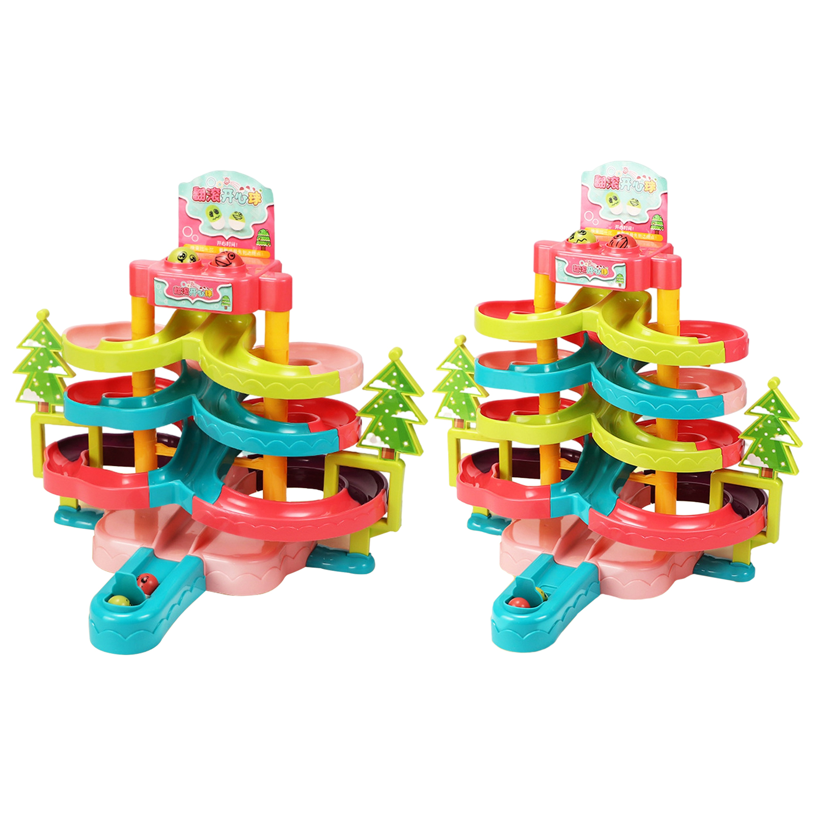 Ball Slide Track Toy Building Block Stacking Toy Interactive Learning Stack, Drop and Go Ball Ramp Toy Kids Birthday Gift