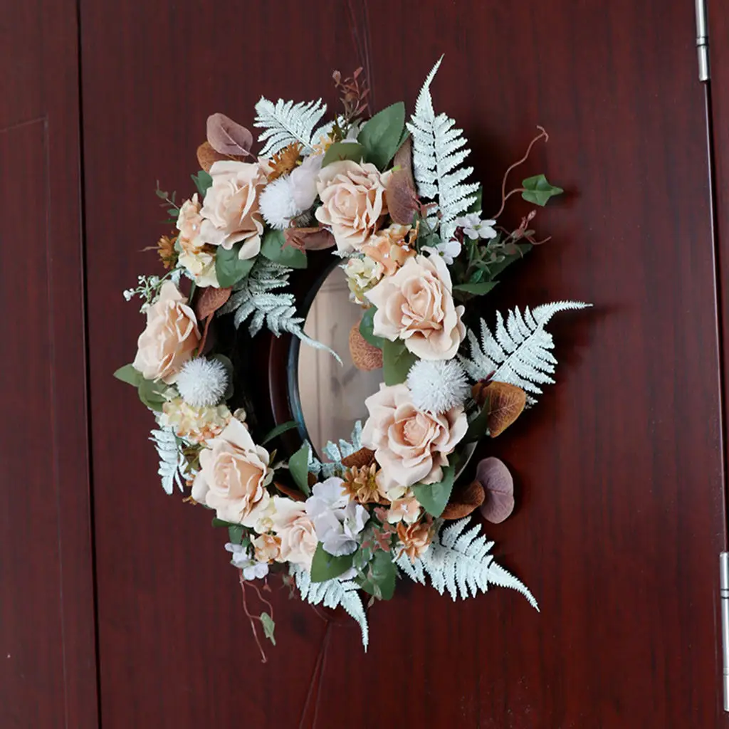 Artificial Flower Wreath Fake Rose Peony Wreath Window DIY Wedding Decoration Colorful Garland Home Wall ing Door Decor