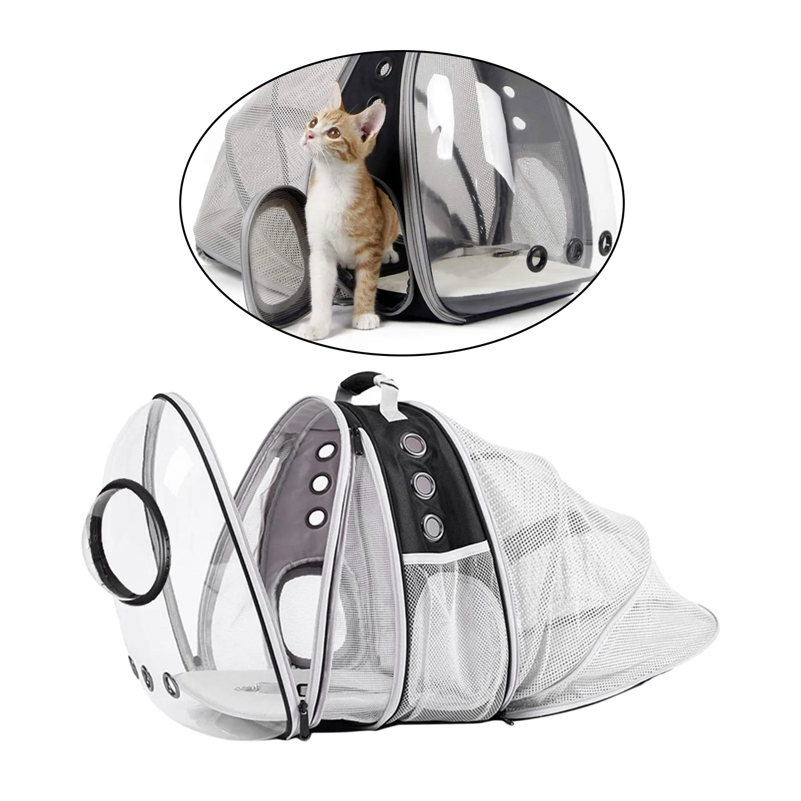 Lightweight Expandable Cat Carrier Bubble Backpack Small Dog Pet Outdoor