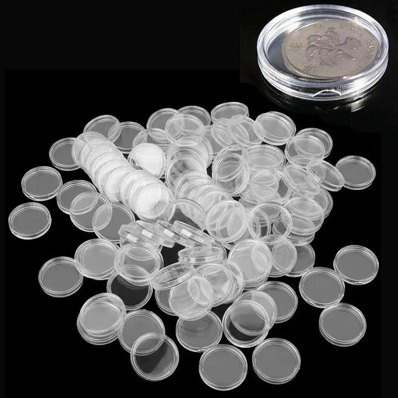Transparent Commemorative Coin Storage Display Capsules  Collect Box