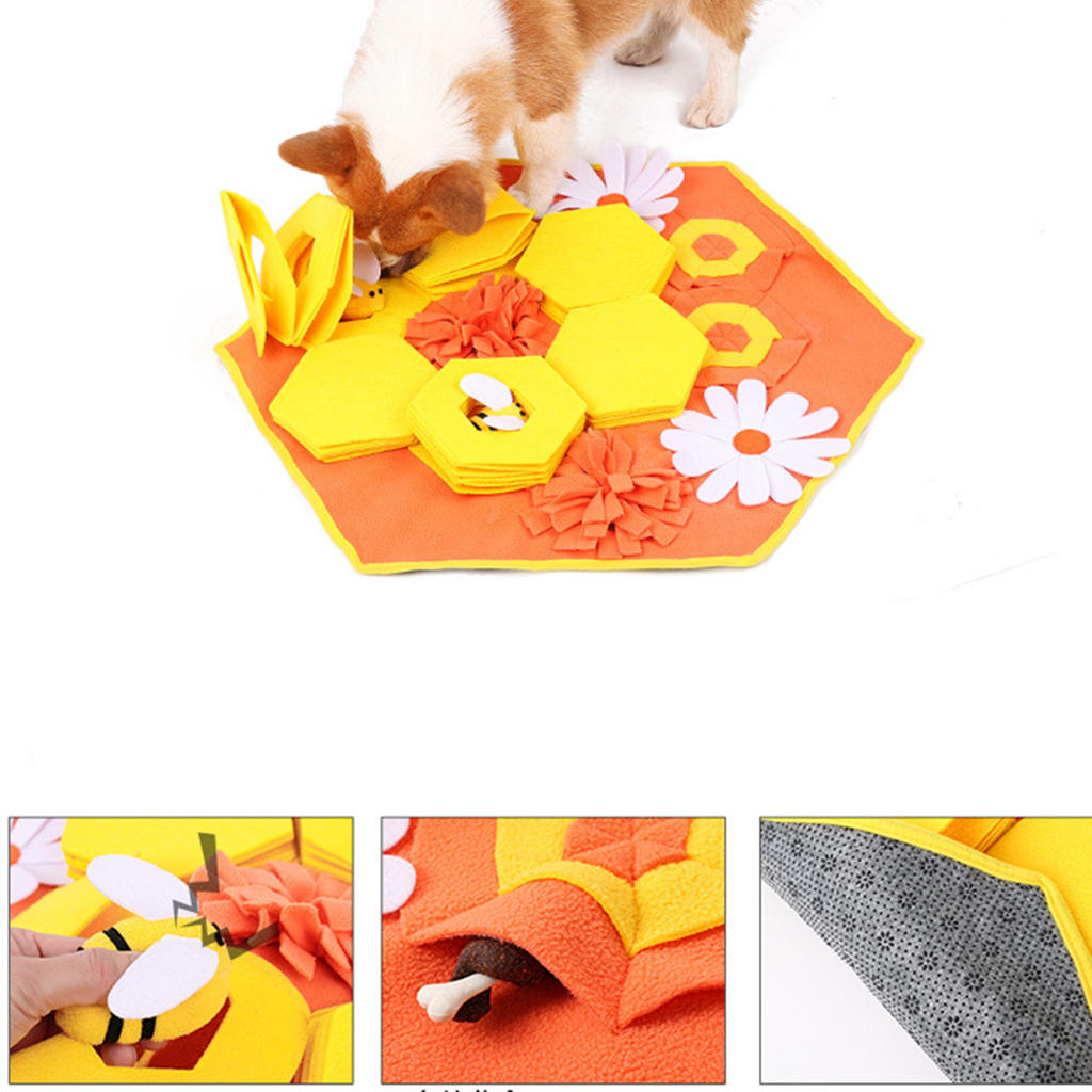 Pet Bee Sniffing Mat Washable Dog Cat Smell Training Pad 60x70cm Consume Energy Puzzle Pet Toys Puppy Dog Release Stress