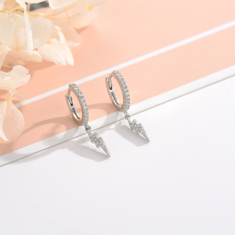 REETI Echt 925 Sterling Silber Kristall blitz Ohrring Für Frauen, Der Schmuck Geschenk Hochzeit Party Engagement – Detail 1