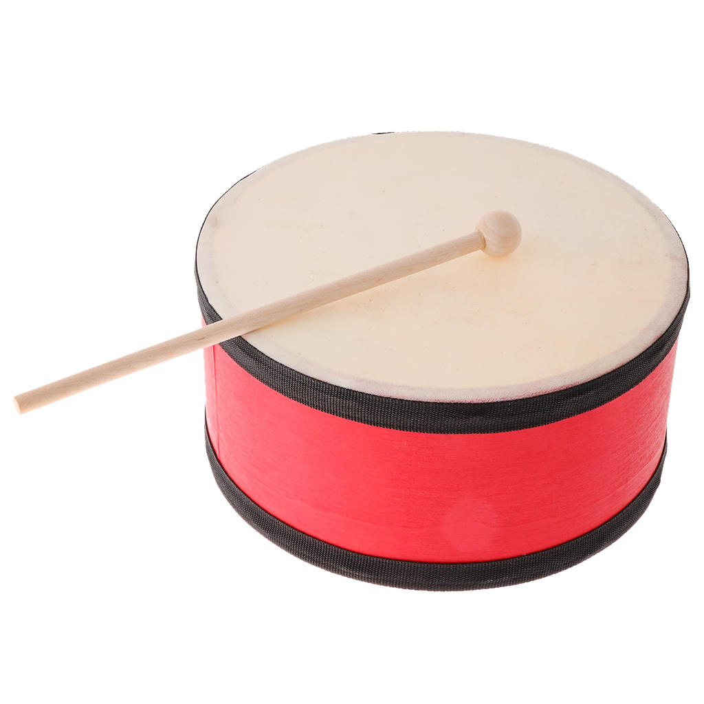 Lovoski Children Wooden Percussion Toy Kindergarten Hand Drum with Stick Toy