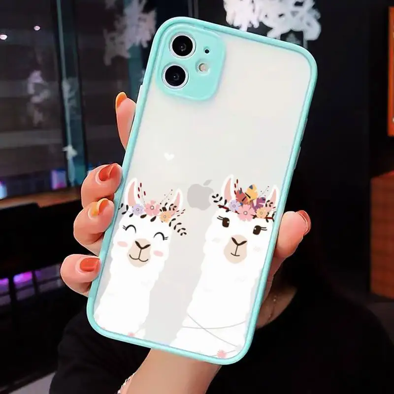 iphone 11 case with card holder Lovely Lama Llama Alpacas Phone Cases matte transparent  For iphone 7 8 11 12 13 plus mini x xs xr pro max cover xr cases