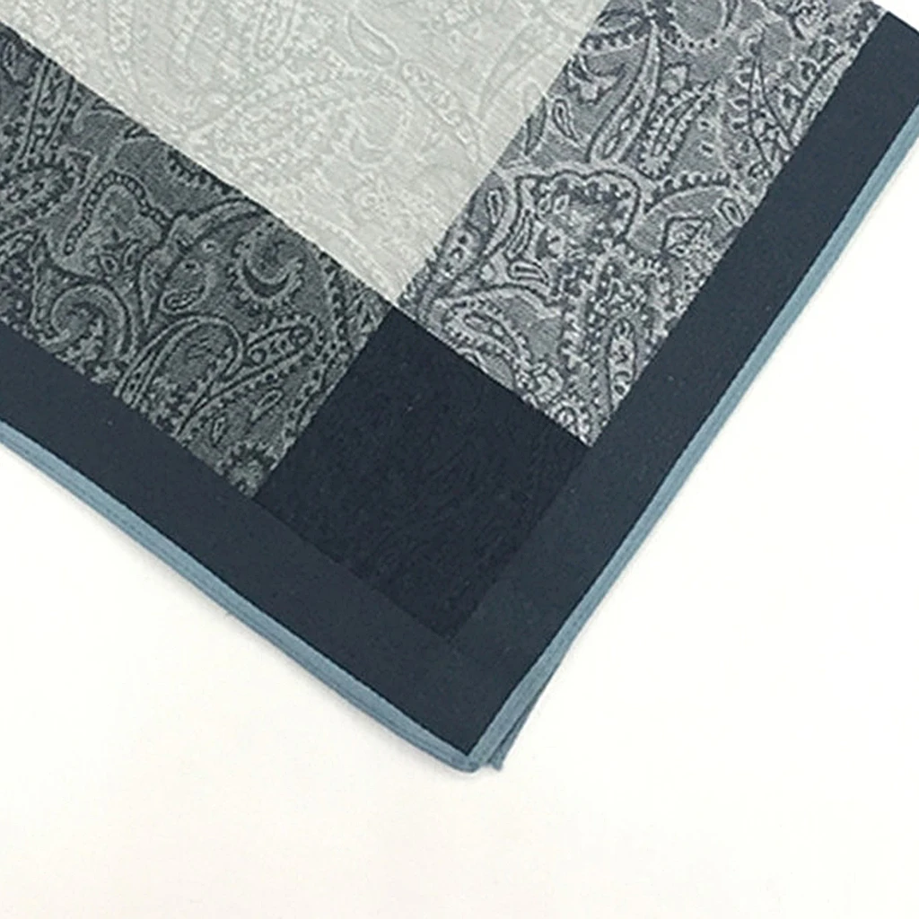 3x Luxury Jacquard Handkerchiefs   Cotton  Square Hankies 43x43cm