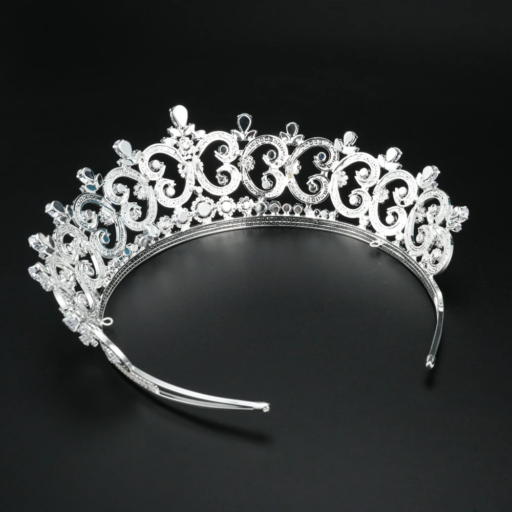 Elegante zircônia cúbica coroas de cristal tiara