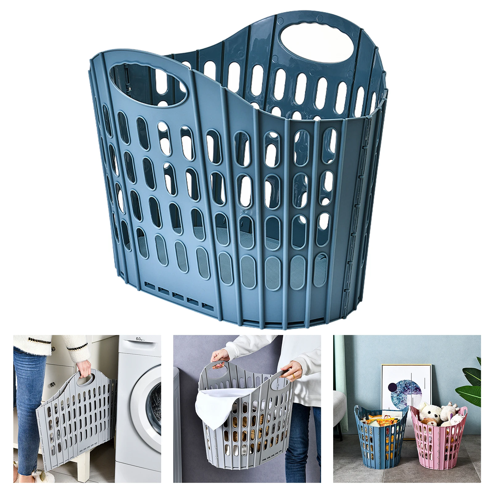 Collapsible Storage Bin for Bathroom,Toys and Clothing Organization Yawinhe 72L Laundry Basket Set of 2 with Rope Handle 40 * 30 * 60, Grey Foldable Laundry Hamper Clothes Hamper 