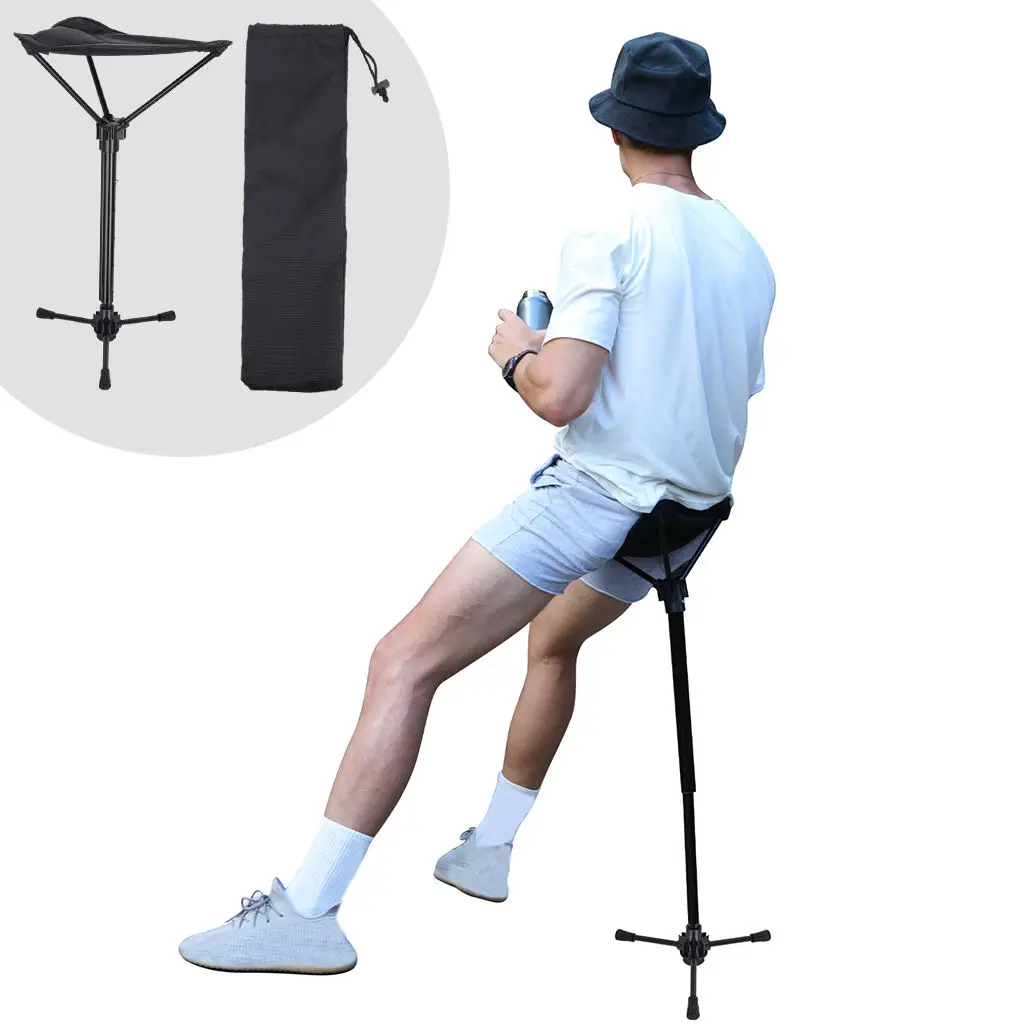 Portable Folding Seats Camping Tripod Stool Lightweight Tri-Leg Slacker Chair for Backpacking Hiking Fishing Travel