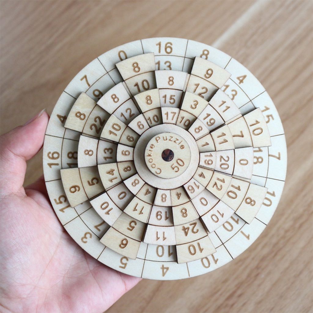IQ Math Brain Teaser Wooden Puzzle Number Baffling Board Game for Adults Kids Educational Toy