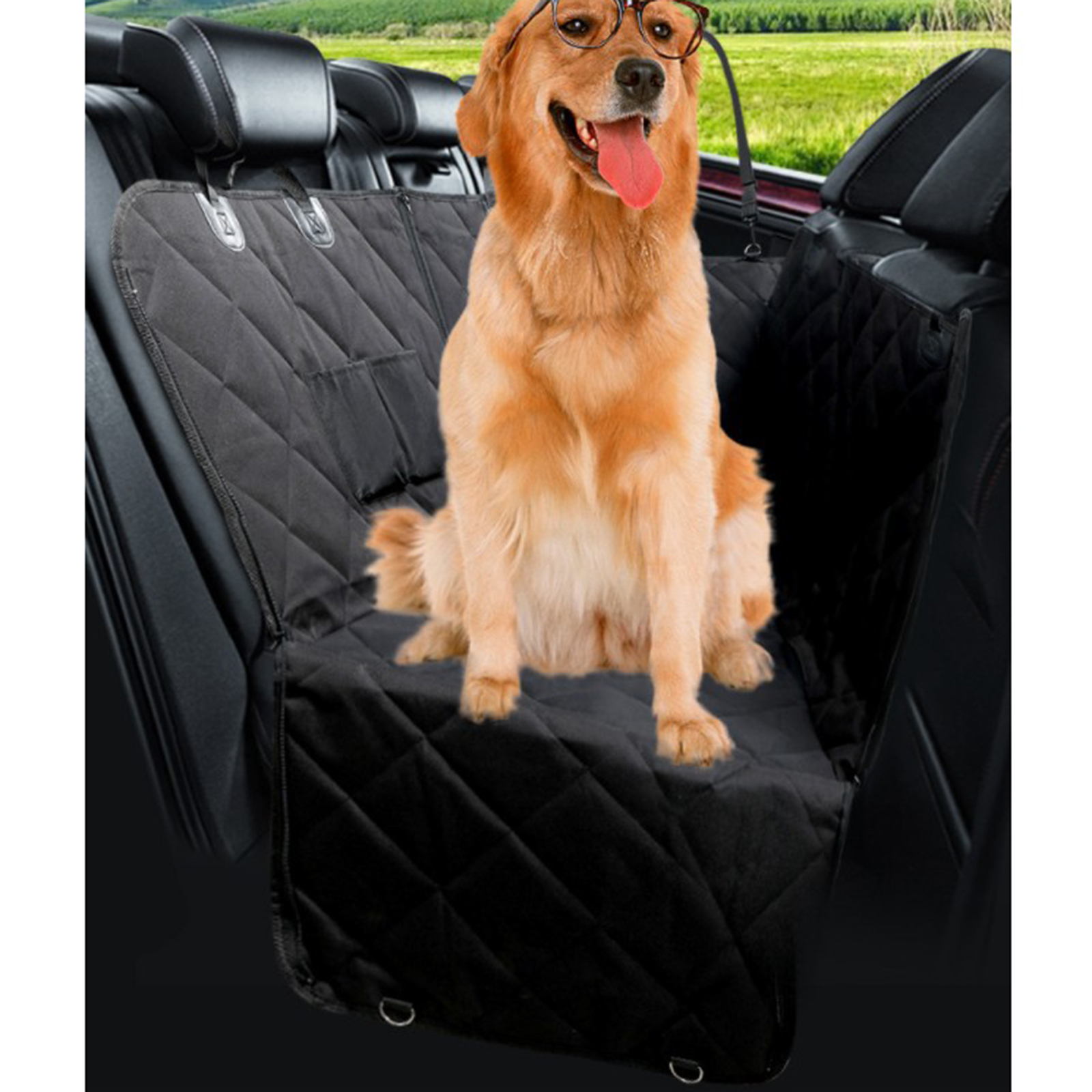 Premium Dog Car Back Seat Dirty-proof Durable Cover Protector Trip SUV Truck Mat Hammock Nonslip Scratchproof With Zipper Pocket