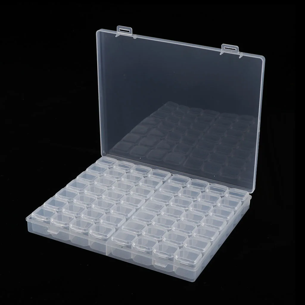 Beads Organizer Box with Dividers - 56 Small Grids, Clear Organizer Box, Plastic